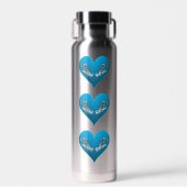 Zackenbarsch - Blaue Herzen, vertikal angeordnet | Trinkflasche (Vorne)