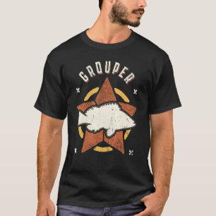Zackenbarsch Fisch Vintage Retro Klassisches Tier T-Shirt