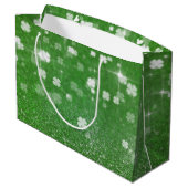 Zackenbarsch Glitzer Clover - Große Geschenktasche Geschenktüte (Rückseite Schrägansicht)