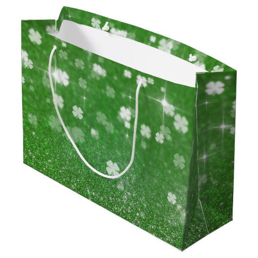 Zackenbarsch Glitzer Clover - Große Geschenktasche Große Geschenktüte (Rückseite Schrägansicht)