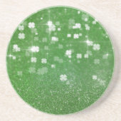 Zackenbarsch Glitzer Klee Sandstone Untersetzer (Vorne)