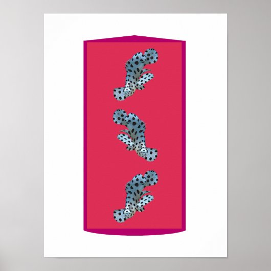 Zackenbarsch in Bewegung - Magenta-getönter Hinter Poster (Vorne)
