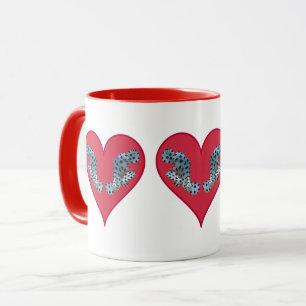 Zackenbarsch - Rote Herzen, horizontal angeordnet  Tasse