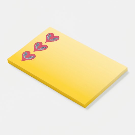 Zackenbarsch - Rote Herzen, vertikal angeordnet | Post-it Klebezettel (angewinkelt)
