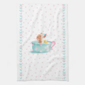 Zackenmäuse nehmen Teakup-Bad Geschirrtuch (Vertikal)