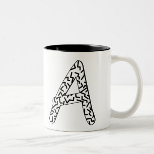 Zackenmuster A Zweifarbige Tasse
