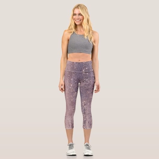 Zackenrosa capri leggings (Vorderseite)