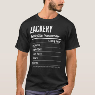 Zackery Serving Size Nutrition Label Kalorien T-Shirt