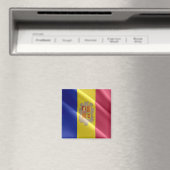 zAD001 Waving FLAG Andorra, Kühlschrank Magnet (In Situ (Geschirrspüler))