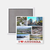 zAD019 I LIEBE Andorra, Mosaik, Kühlschrank Magnet (Vorderseite/Rückseite)