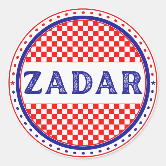 Zadar City Pride Emblem – Croatian Identity Runder Aufkleber (Vorderseite)