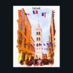 Zadar Croatia Aquarellmalerei Postkarte<br><div class="desc">Schöne Aquarellmalerei auf einer Postkarte,  die die einzigartige Architektur der kroatischen Stadt Zadar zeigt. Das macht eine tolle Reise-Souvenir und Geschenkidee.</div>
