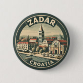Zadar Croatia Illustration Reisen Kunst Abzeichen Button (Vorderseite)