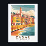 Zadar Kroatien Kunstvoll wandern im Valle Verzasca Postkarte<br><div class="desc">Zadar Retrovektor-Reisedesign. Zadar,  eine Stadt an der kroatischen Dalmatiner-Küste,  ist für die römischen und Venezianischen Ruinen der Halbinsel Altstadt bekannt.</div>