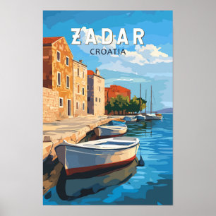 Zadar Kroatien Reise Kunst Vintage Poster