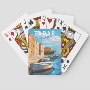 Zadar Kroatien Reise Kunst Vintage Spielkarten