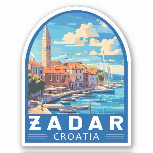 Zadar Kroatien Reisen Aufkleber (Vorderseite)