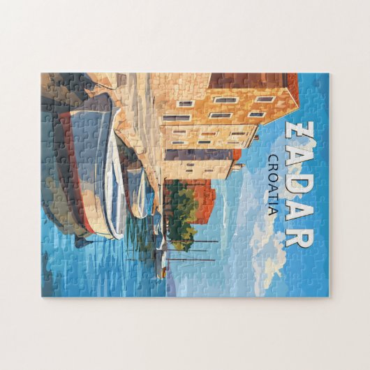 Zadar Kroatien Reisen Vintag Puzzle (Horizontal)