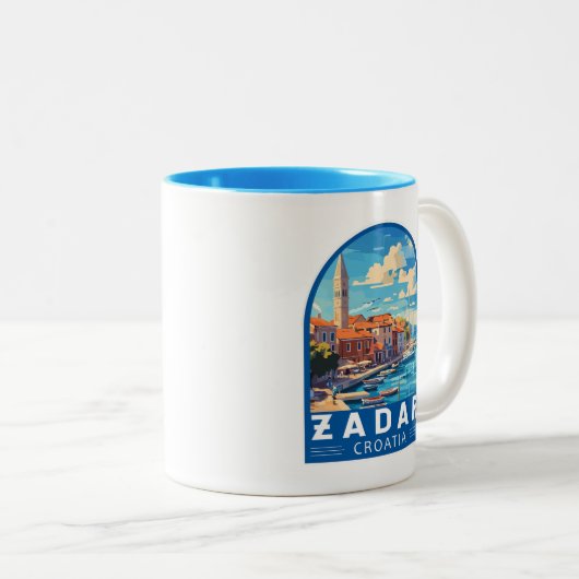 Zadar Kroatien Reisen Zweifarbige Tasse (VorderseiteRechts)