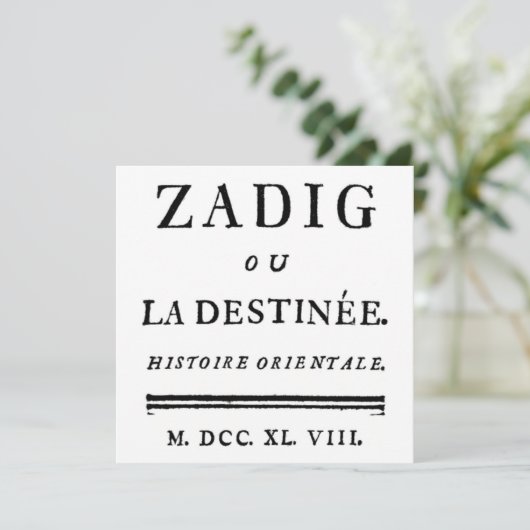 Zadig, oder das Buch des Schicksals - Descartes (Stehend Vorderseite)
