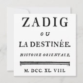 Zadig, oder das Buch des Schicksals - Descartes (Vorderseite)