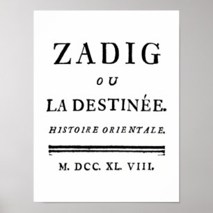 Zadig, oder das Buch des Schicksals - Descartes Poster