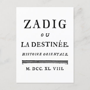 Zadig, oder das Buch des Schicksals - Descartes Postkarte