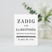 Zadig, oder das Buch des Schicksals - Descartes Postkarte (Stehend Vorderseite)