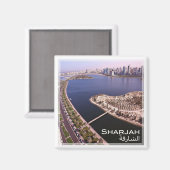 zAE016 SHARJAH panorama, VAE, Kühlschrank Magnet (Vorderseite/Rückseite)