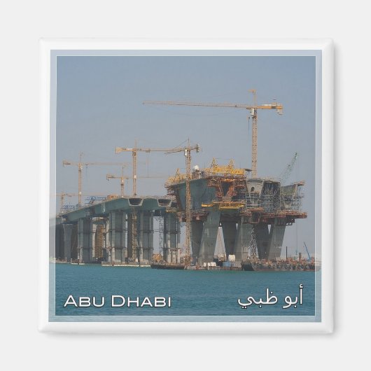 zAE058 ABU DHABI bridge Build, VAE, Asien, Kühlsch Magnet (Vorne)