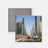 zAE067 DUBAI Sheikh Zayed Road, Kühlschrank Magnet (Vorderseite/Rückseite)
