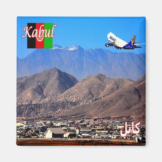 zAF007 Flughafen KABUL, Afghanistan, Kühlschrank Magnet (Vorne)
