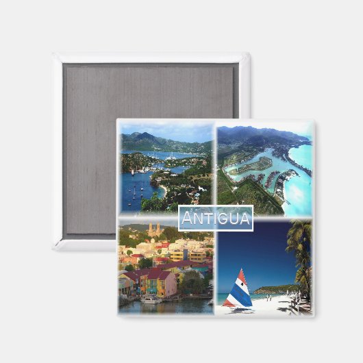 zAG002 ANTIGUA, Mosaik, Amerika, Kühlschrank Magnet (Vorderseite/Rückseite)