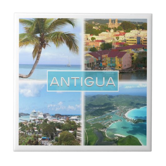zAG003 ANTIGUA, Mosaik Antigua und Barbuda, Fliese (Vorderseite)