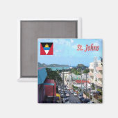 zAG005 SAINT JOHN, Antigua und Barbuda, Kühlschran Magnet (Vorderseite/Rückseite)