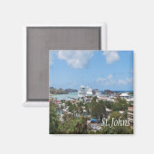 zAG006 SAINT JOHN, Antigua und Barbuda, Kühlschran Magnet (Vorderseite/Rückseite)