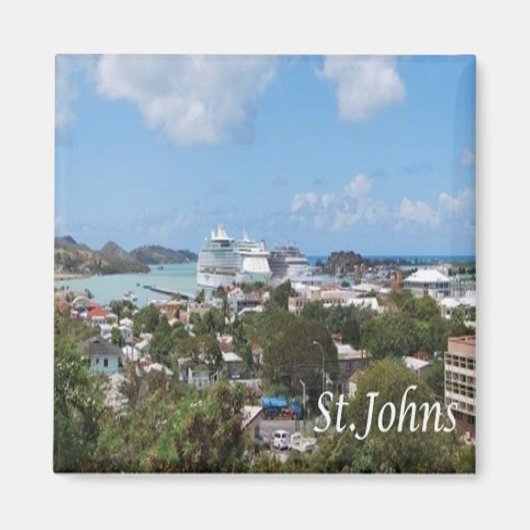 zAG006 SAINT JOHN, Antigua und Barbuda, Kühlschran Magnet (Vorne)