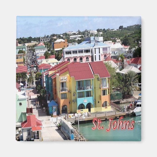 zAG007 SAINT JOHN, Antigua und Barbuda, Kühlschran Magnet (Vorne)