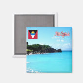 zAG011 ANTIGUA, Antigua und Barbuda, Kühlschrank Magnet (Vorderseite/Rückseite)