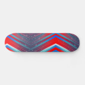 Zag-Muster in Rot-Weiß und Blau Skateboard (Horizontal)