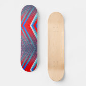 Zag-Muster in Rot-Weiß und Blau Skateboard (Vorderseite)