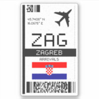 ZAG Zagreb Boarding Pass - Kroatien Reisen