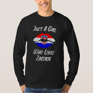Zagorje Lips Mouth Love Croatian Flag T-Shirt