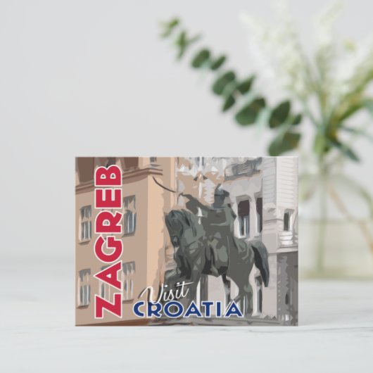 Zagreb, Besuch Kroatiens Postkarte (Stehend Vorderseite)