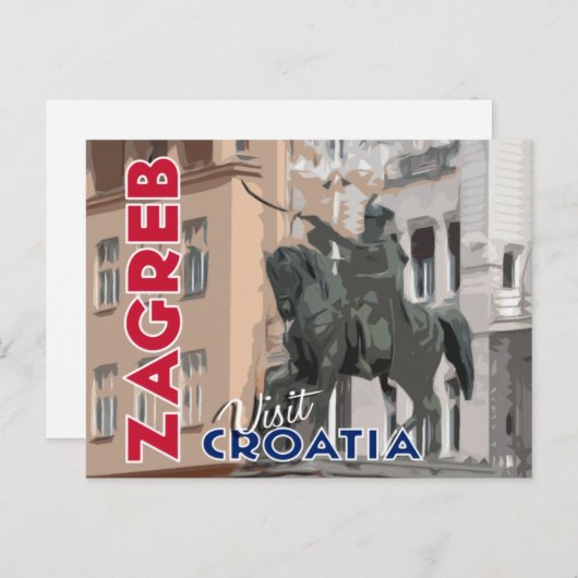 Zagreb, Besuch Kroatiens Postkarte (Vorne/Hinten)