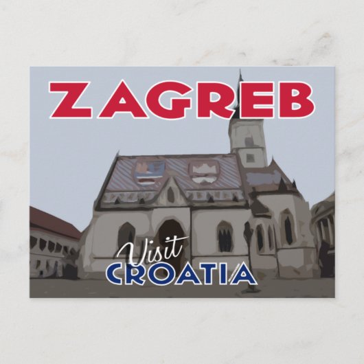 Zagreb, Besuch Kroatiens Postkarte (Vorderseite)