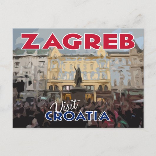 Zagreb, Besuch Kroatiens Postkarte (Vorderseite)