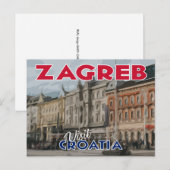Zagreb, Besuch Kroatiens Postkarte (Vorne/Hinten)