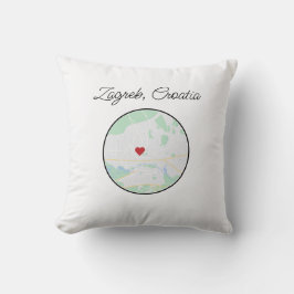 Zagreb City Map Kissen