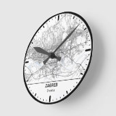 Zagreb Clock City Line Art Runde Wanduhr (Winkel)